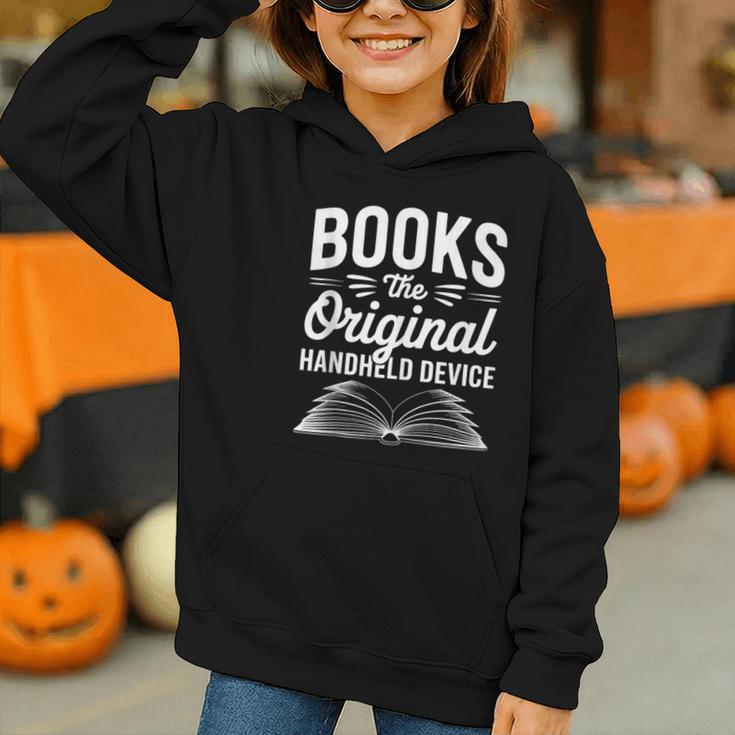 Books The Original Handheld Device Book Reading Graphic Youth Hoodie
