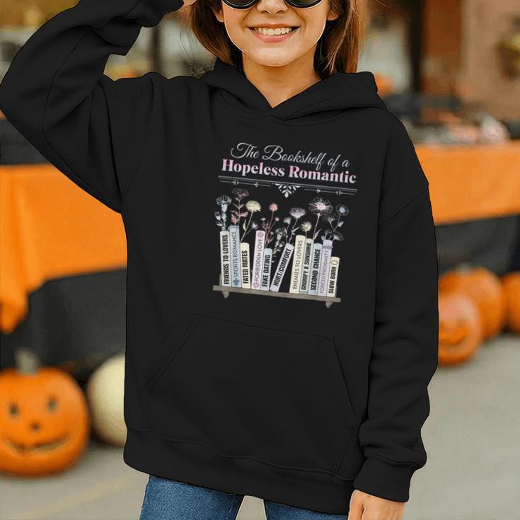 The Bookshelf Of a Hopeless Romantic Rom-Com Reading Bookish Graphic Youth Hoodie