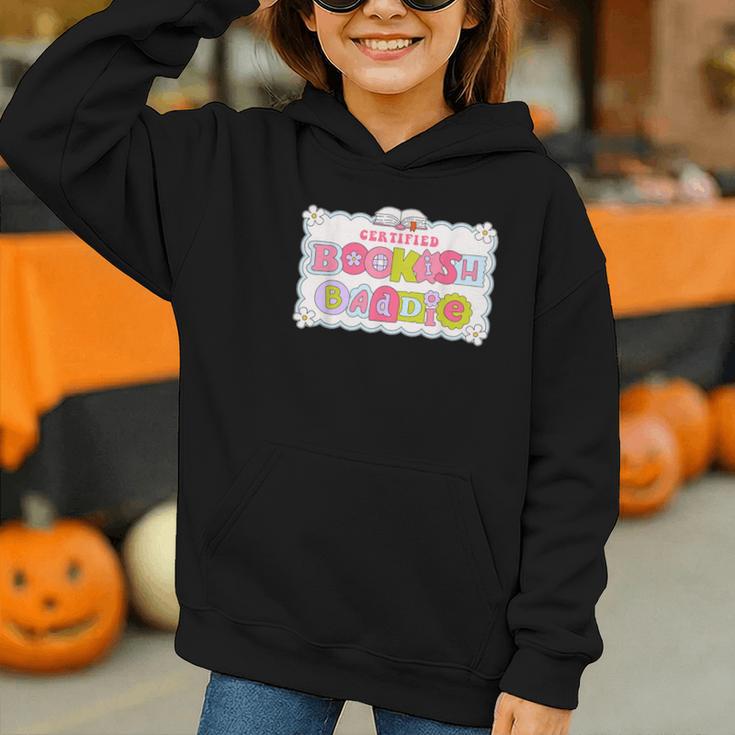 Certified Bookish Baddie Cute Book Lover Graphic Youth Hoodie