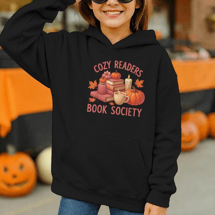 Cozy Readers Book Society Teacher Reading Floral Pumpkin Tee Graphic Youth Hoodie