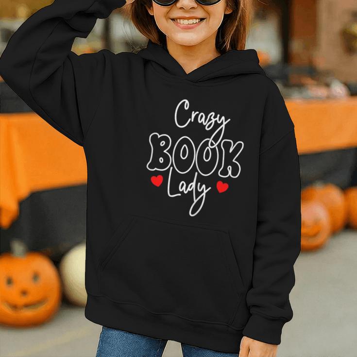 Crazy Book Lady Graphic Youth Hoodie