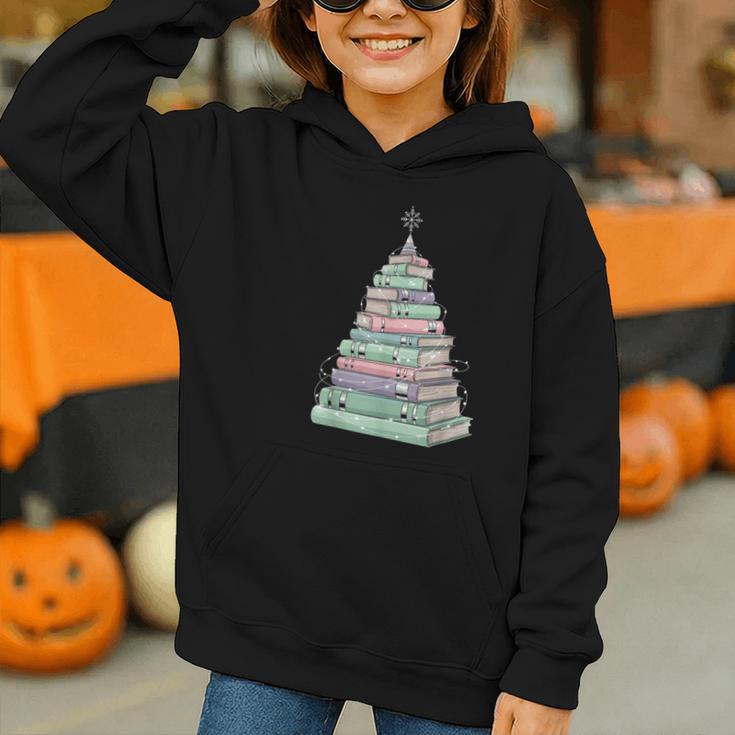 Cute Bookmas Christmas Book Tree Book Lover Teacher Graphic Youth Hoodie