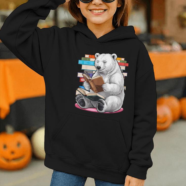 Cute Polar Bear Is Reading a Book Reading Polar Bear Graphic Youth Hoodie Cute Polar Bear Is Reading a Book Reading Polar Bear Graphic Youth Hoodie