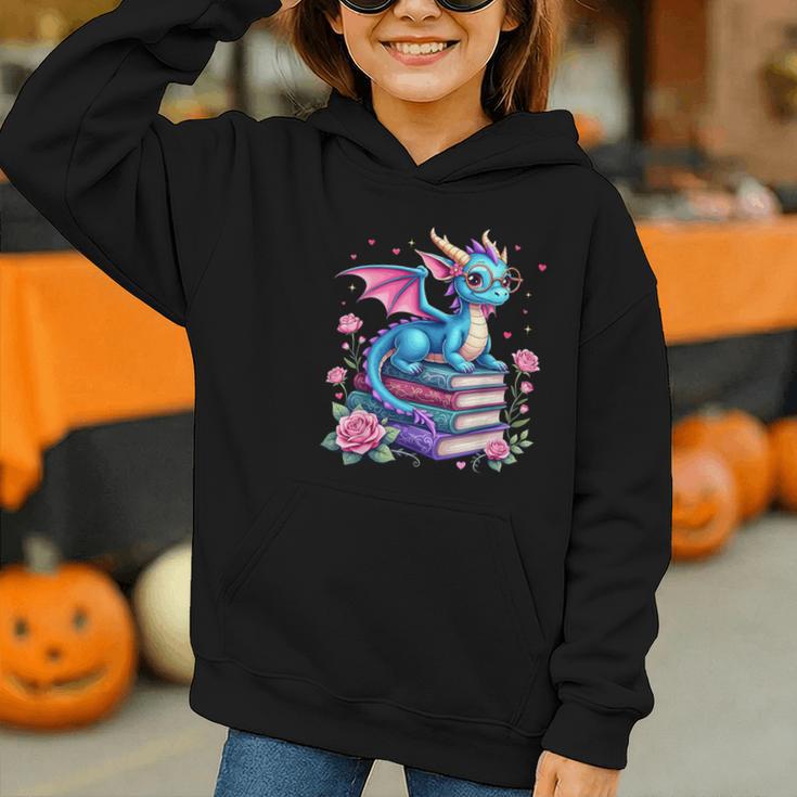 Dragons And Books Dragon Reading Book Lover Girl Bookworm Graphic Youth Hoodie Dragons And Books Dragon Reading Book Lover Girl Bookworm Graphic Youth Hoodie