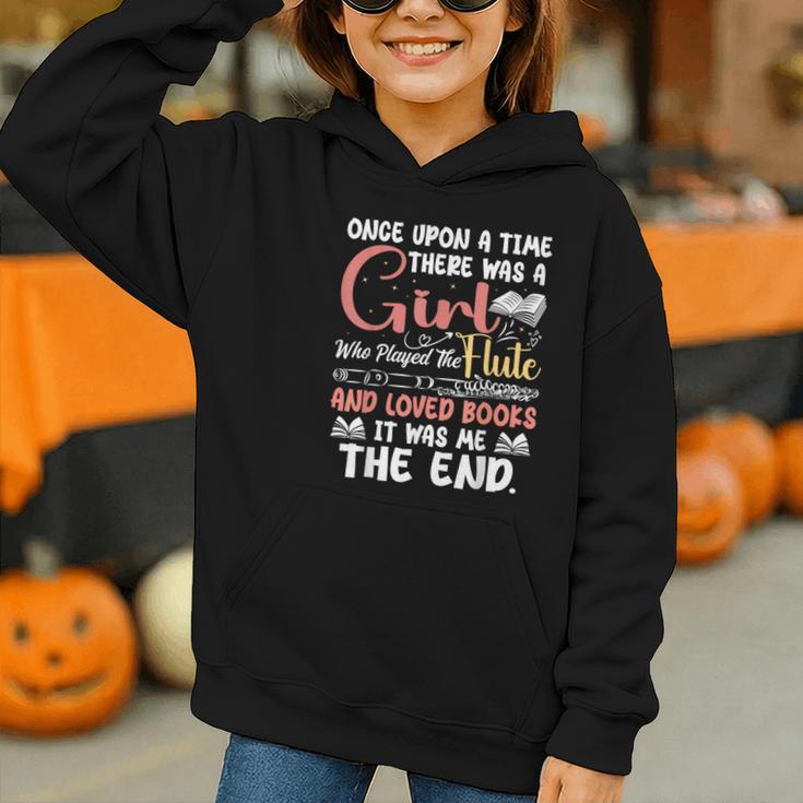 Flute Player Book Lover Flutist Marching Band Musician Flute Graphic Youth Hoodie