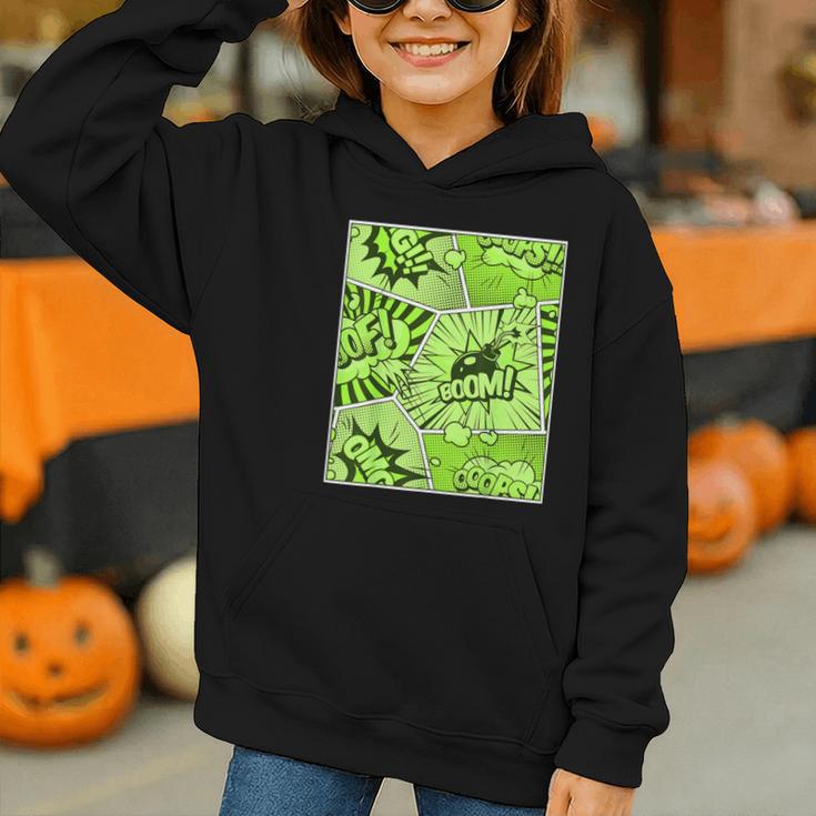 Green Comic Book Green Graphic Graphic Youth Hoodie Green Comic Book Green Graphic Graphic Youth Hoodie