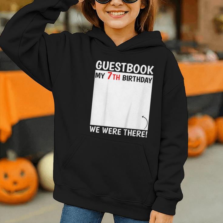 Guestbook 7th Birthday 7 Year Old Born 2018 Bday Graphic Youth Hoodie