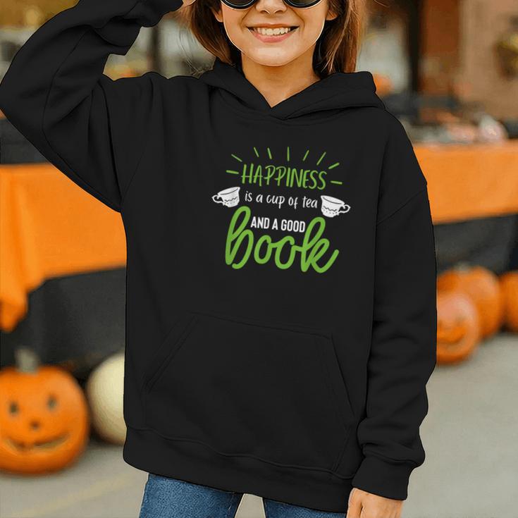 Happiness Is a Cup Of Tea And a Good Book Graphic Youth Hoodie Happiness Is a Cup Of Tea And a Good Book Graphic Youth Hoodie