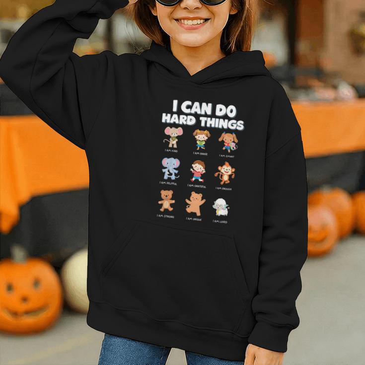 I Can Do Hard Things Children's Book Characters Graphic Youth Hoodie