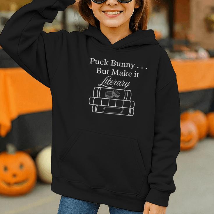 Hockey Romance Book Lover Puck Bunny But Make It Literary Graphic Youth Hoodie Hockey Romance Book Lover Puck Bunny But Make It Literary Graphic Youth Hoodie