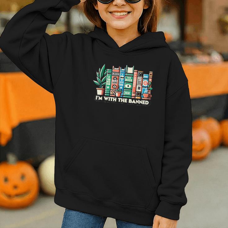 I'm With The Banned Books I Read Banned Books Lovers Graphic Youth Hoodie