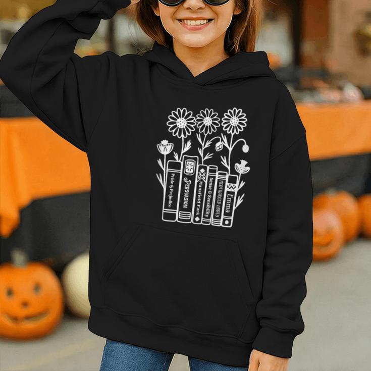 Jane Austen Books Graphic Youth Hoodie