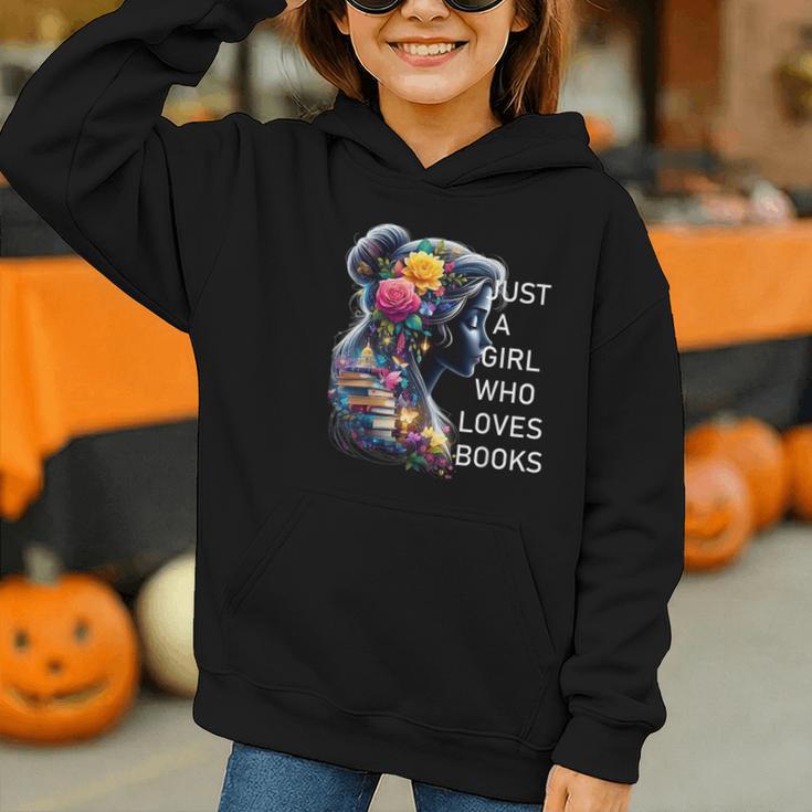 Just a Girl Who Loves Books Graphic Youth Hoodie Just a Girl Who Loves Books Graphic Youth Hoodie