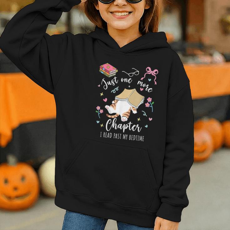 Just One More Chapter I Read Past My Bedtime Cat Book Lover Graphic Youth Hoodie Just One More Chapter I Read Past My Bedtime Cat Book Lover Graphic Youth Hoodie