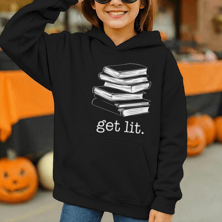 Let's Get Lit Books Graphic Youth Hoodie