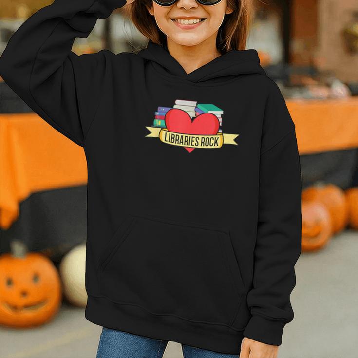 Librarian Library Assistant Libraries Rock Book Lover Graphic Youth Hoodie Librarian Library Assistant Libraries Rock Book Lover Graphic Youth Hoodie