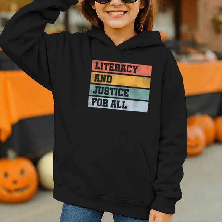 Literacy And Justice For All Stop Book Banning Banned Books Graphic Youth Hoodie
