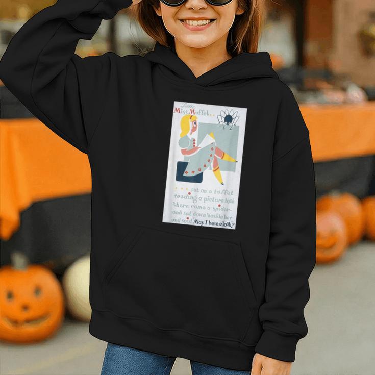 Little Miss Muffet Reading a Picture Book Graphic Youth Hoodie Little Miss Muffet Reading a Picture Book Graphic Youth Hoodie