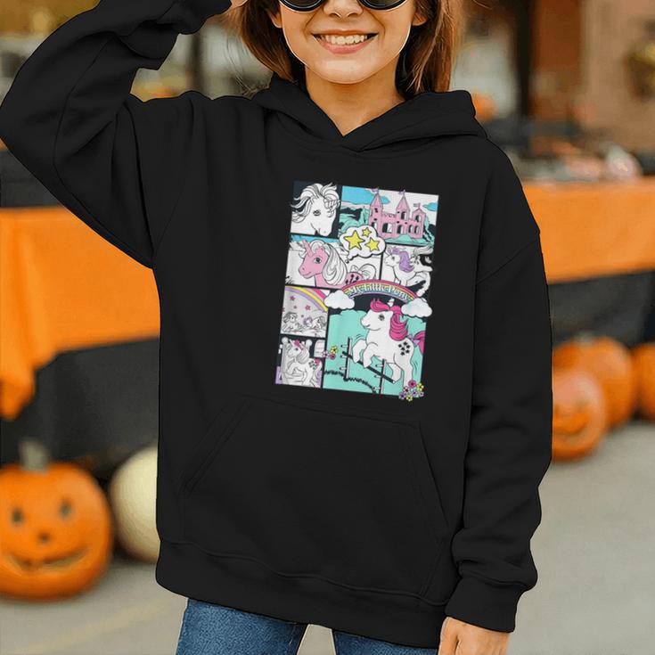 My Little Pony Classic Vintage Rainbow Castle Comic Book Graphic Youth Hoodie