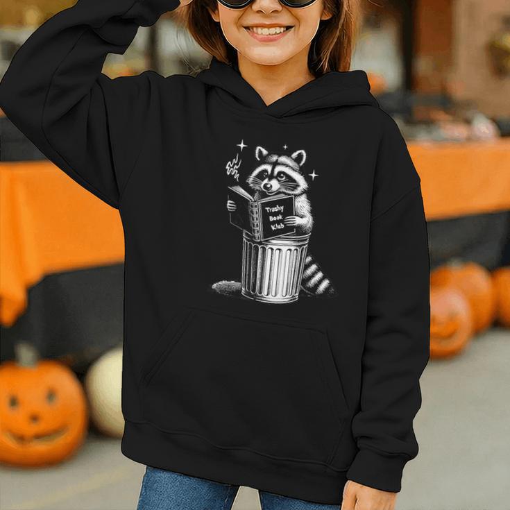 I Love Trashy Book Club Raccoon No Shelf Control Weirdcore Graphic Youth Hoodie