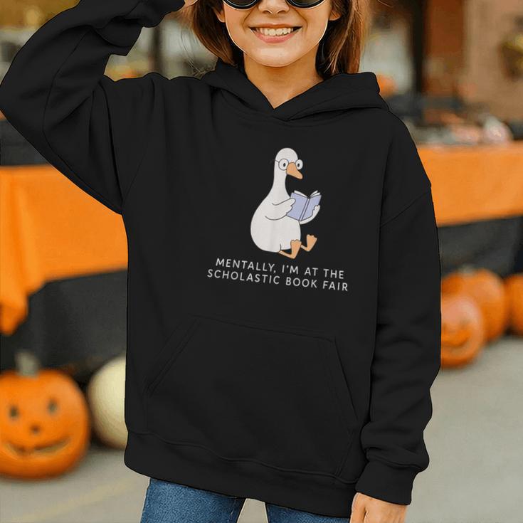 Mentally At The Scholastic Book Fair Retro Vintage Trendy Graphic Youth Hoodie