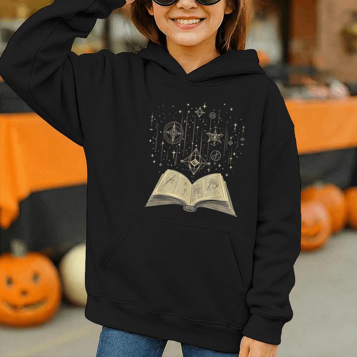 Mystic Astral Lunar Celestial Witch Spell Book Graphic Youth Hoodie