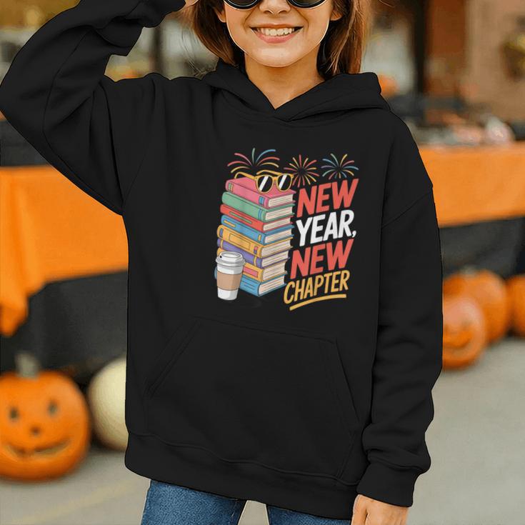 New Year New Chapter Book Lover Reader Graphic Youth Hoodie