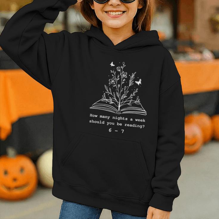 How Many Nights a Week Should You Be Reading 67 Meme Book Graphic Youth Hoodie How Many Nights a Week Should You Be Reading 67 Meme Book Graphic Youth Hoodie