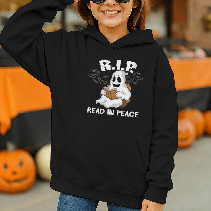 October Reading And Library Awareness Books And Boos Graphic Youth Hoodie