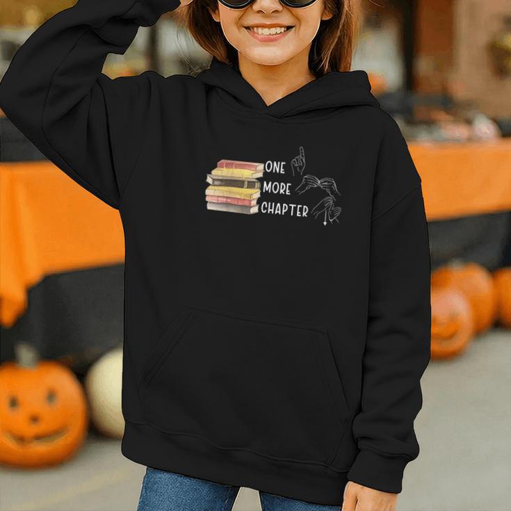 One More Chapter Sign Language Deaf Reading Book Lover Graphic Youth Hoodie