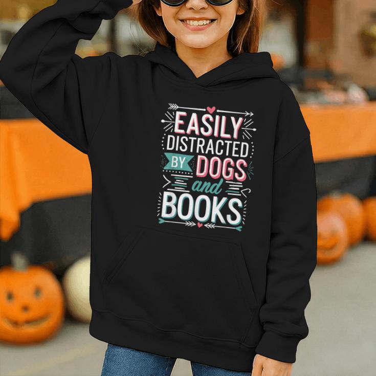 Pet Lover Easily Distracted By Dogs And Books Joke Men Graphic Youth Hoodie Pet Lover Easily Distracted By Dogs And Books Joke Men Graphic Youth Hoodie