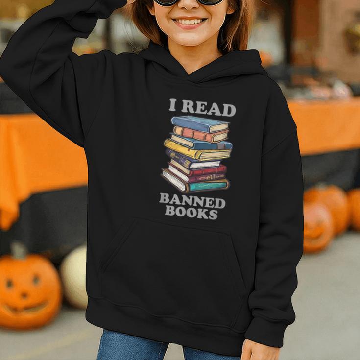I Read Banned Books Bookworm Graphic Youth Hoodie