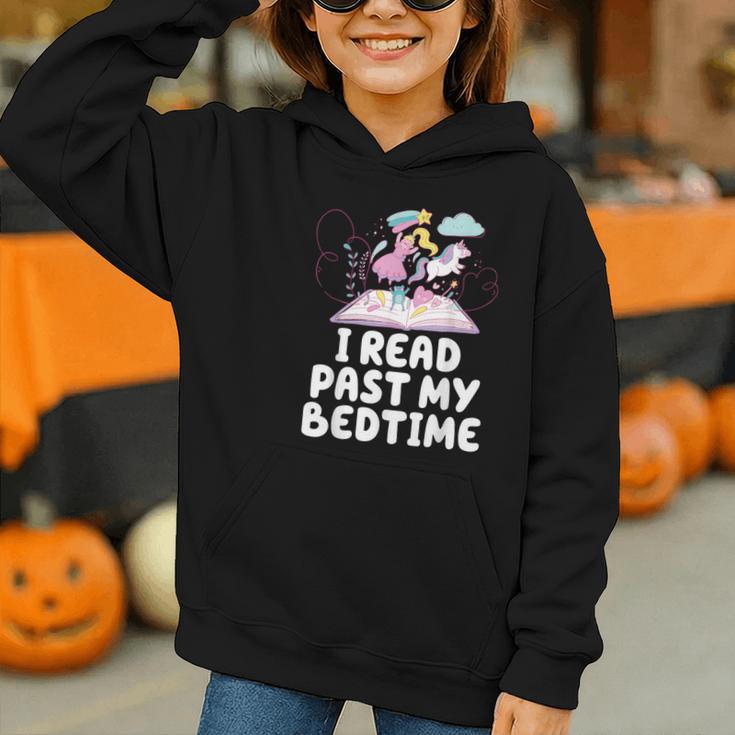 I Read Past My Bedtime Reading Unicorn Book Lover Graphic Youth Hoodie