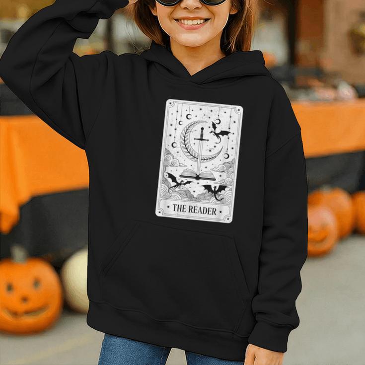 The Reader Tarot Card Bookworm Books Lover Dragon Librarians Graphic Youth Hoodie The Reader Tarot Card Bookworm Books Lover Dragon Librarians Graphic Youth Hoodie