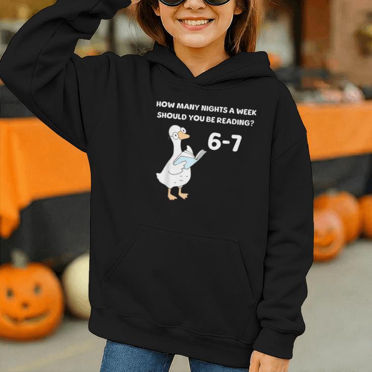 Reading 6-7 Silly Goose Read Books Bookish Bookworm Graphic Youth Hoodie