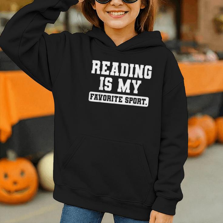 Reading Is My Favorite Sport Book Lover Reader Graphic Youth Hoodie