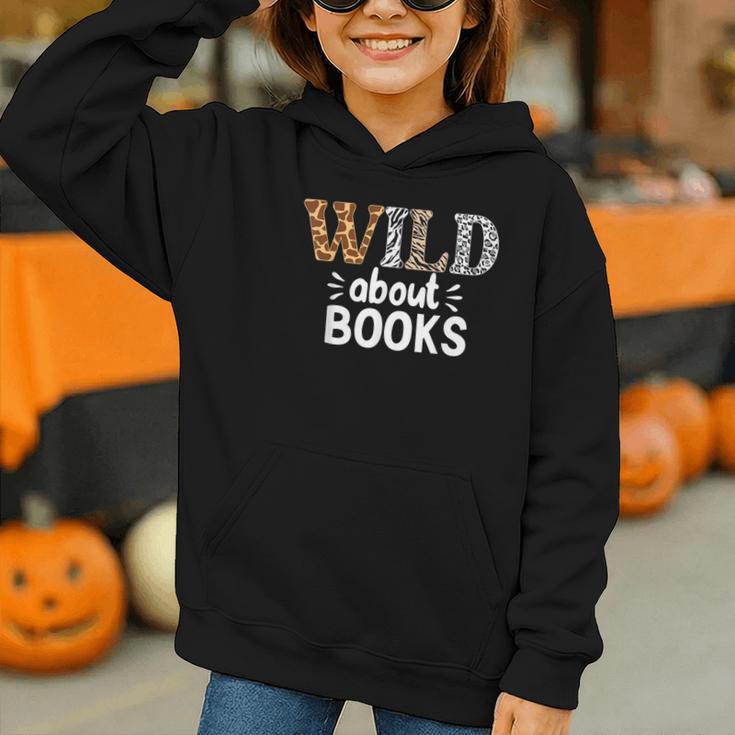 Reading Lover Wild About Books Reading Books And Bookworm Graphic Youth Hoodie