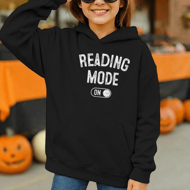 Reading Mode On Book Lover Librarian Teacher Graphic Youth Hoodie Reading Mode On Book Lover Librarian Teacher Graphic Youth Hoodie