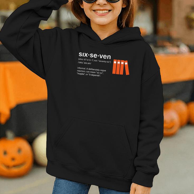 Six Seven Meme Reading Book Lover 6-7 67 Definition Graphic Youth Hoodie