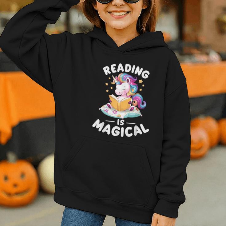 Unicorn Teacher Reading Is Magical Book Graphic Youth Hoodie Unicorn Teacher Reading Is Magical Book Graphic Youth Hoodie