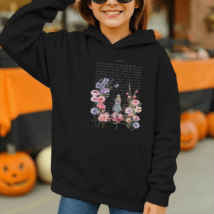 Wonderland Garden & Vintage Textbook Graphic Youth Hoodie