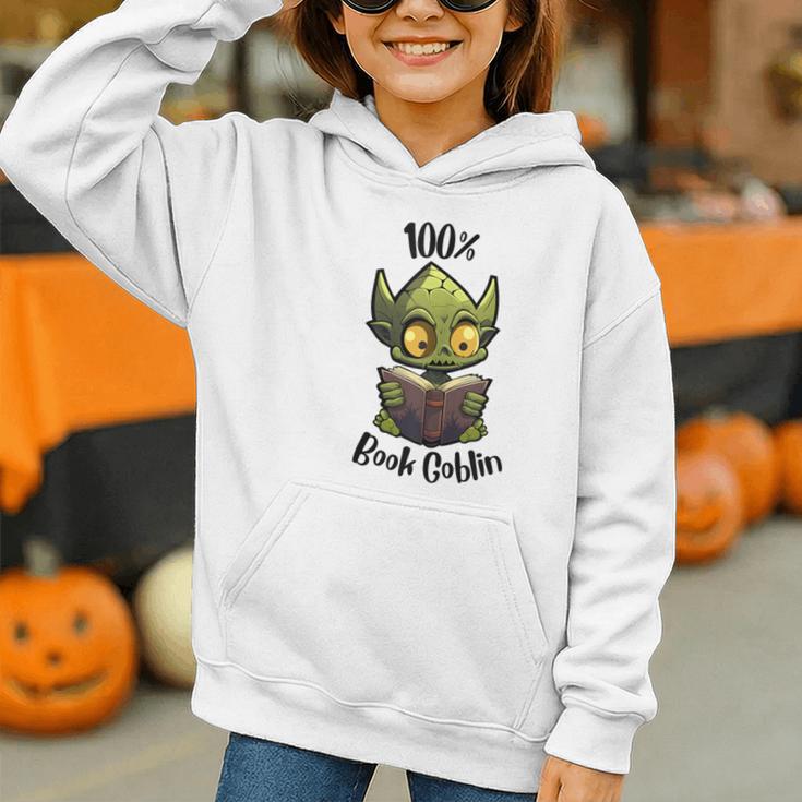 100 Book Goblin Cute Book Reader And Library Lover Graphic Youth Hoodie