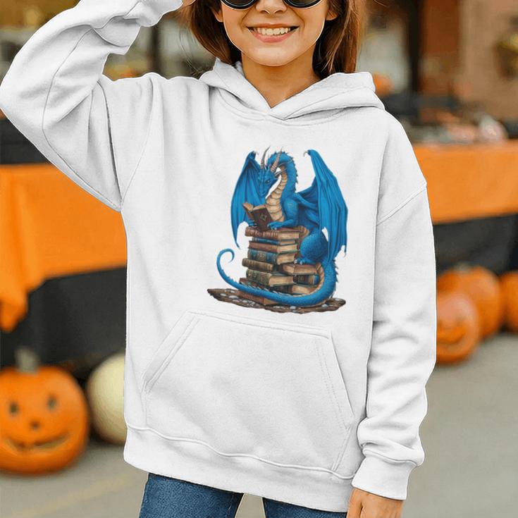 Book Lover Bookworm Reading Books Dragon Premium Tri-Blend Graphic Youth Hoodie