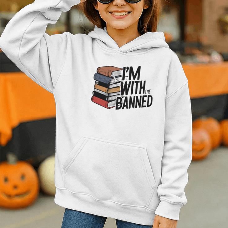 Book Lovers Im With The Banned Books For Reading Librarian Graphic Youth Hoodie