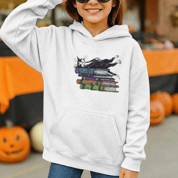 Books Cats Life Is Sweet Cats Books Lover Men Women Graphic Youth Hoodie