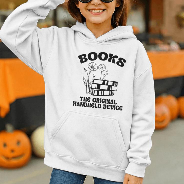 Books The Original Handheld Device Book Lover Graphic Youth Hoodie