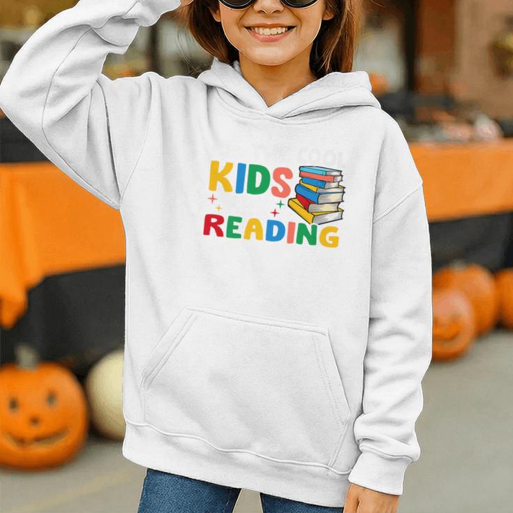 All The-Cool Kids Are Reading Teacher Book Lover Librarian Premium Graphic Youth Hoodie