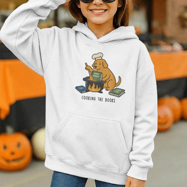 Dog Cooking The Books Graphic Youth Hoodie