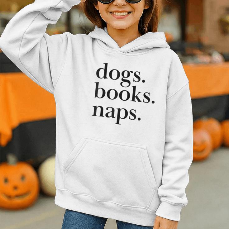 Dogs Books Naps Lovers Graphic Youth Hoodie Dogs Books Naps Lovers Graphic Youth Hoodie