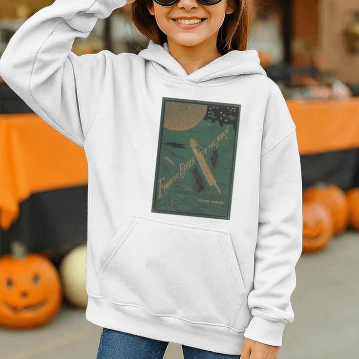 From The Earth To The Moon Book Cover 1874 Premium Graphic Youth Hoodie From The Earth To The Moon Book Cover 1874 Premium Graphic Youth Hoodie